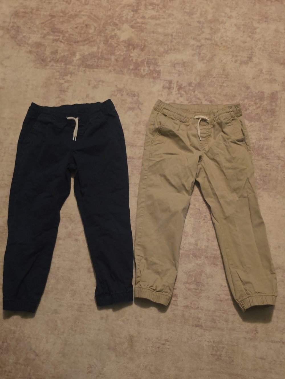 Cat & Jack Navy and Khaki Elastic Waist Joggers